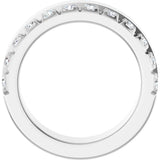 14K Gold Round Lab-Grown Diamond Single Sided Stepped-Edge Anniversary Band – 2.5 mm Stones - White Gold - view 2