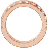 14K Gold Round Lab-Grown Diamond Single Sided Stepped-Edge Anniversary Band – 2.5 mm Stones - Rose Gold - view 2