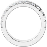 14K Gold Round Lab-Grown Diamond Single Sided Stepped-Edge Anniversary Band – 2.5 mm Stones - White Gold - view 2
