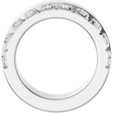 14K Gold Round Lab-Grown Diamond Single Sided Stepped-Edge Anniversary Band – 2.5 mm Stones - White Gold - view 2