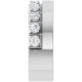 14K Gold Round Lab-Grown Diamond Single Sided Stepped-Edge Anniversary Band – 3 mm Stones - White Gold - view 4