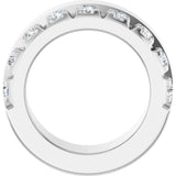 14K Gold Round Lab-Grown Diamond Single Sided Stepped-Edge Anniversary Band – 3 mm Stones - White Gold - view 2