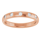 10K Gold Round Lab-Grown Diamond Five-Stone Anniversary Band – 1 mm Stones - Rose Gold - view 3