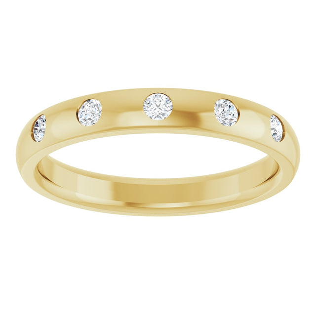 10K Gold Round Lab-Grown Diamond Five-Stone Anniversary Band – 1 mm Stones - Yellow Gold - view 3