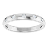 10K Gold Round Lab-Grown Diamond Five-Stone Anniversary Band – 1 mm Stones - White Gold - view 3