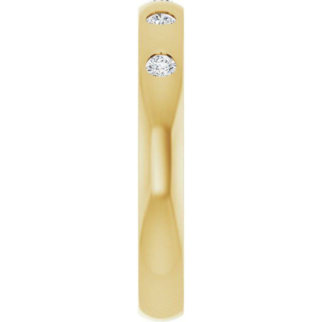 10K Gold Round Lab-Grown Diamond Five-Stone Anniversary Band – 1 mm Stones - Yellow Gold - view 4