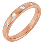 14K Gold Round Lab-Grown Diamond Five-Stone Anniversary Band – .025–.07 CTW - Rose Gold