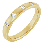 10K Gold Round Natural Diamond Five-Stone Anniversary Band – 1 mm Stones - Yellow Gold