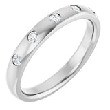 14K Gold Round Lab-Grown Diamond Five-Stone Anniversary Band – .08 CTW - White Gold