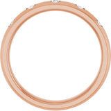 10K Gold Round Lab-Grown Diamond Five-Stone Anniversary Band – 1 mm Stones - Rose Gold - view 2