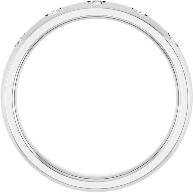 Platinum Round Lab-Grown Diamond Five-Stone Anniversary Band – .02–.08 CTW - view 2