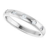 Platinum Round Natural Diamond Five-Stone Anniversary Band – 1 mm Stones - view 5