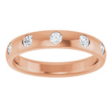 10K Gold Round Natural Diamond Five-Stone Anniversary Band – 1.5 mm Stones - Rose Gold - view 3