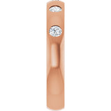 10K Gold Round Lab-Grown Diamond Five-Stone Anniversary Band – 1.5 mm Stones (.07 CTW) - Rose Gold - view 4