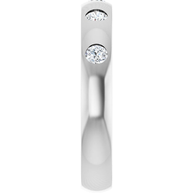 Platinum Round Lab-Grown Diamond Five-Stone Anniversary Band – .02–.08 CTW - view 4