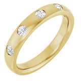 14K Gold Round Natural Diamond Five-Stone Anniversary Band – 1.5 mm Stones (.08 CTW) - Yellow Gold