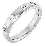 Platinum Round Lab-Grown Diamond Five-Stone Anniversary Band – .02–.08 CTW