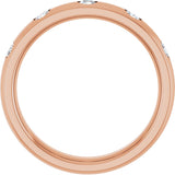 10K Gold Round Natural Diamond Five-Stone Anniversary Band – 1.5 mm Stones - Rose Gold - view 2