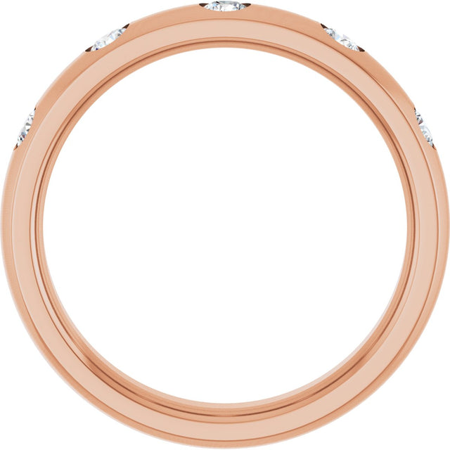 10K Gold Round Lab-Grown Diamond Five-Stone Anniversary Band – 1.5 mm Stones - Rose Gold - view 2