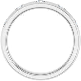 10K Gold Round Natural Diamond Five-Stone Anniversary Band – 1.5 mm Stones - White Gold - view 2