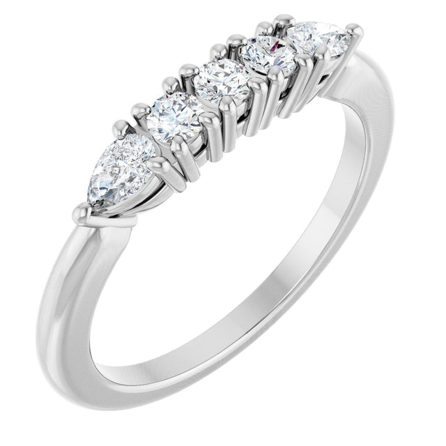 Platinum Round Natural Diamond Anniversary Band - 3/8-9/10 CTW