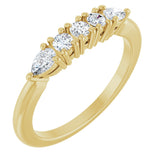 14K Gold Round Natural Diamond Anniversary Band - 3/8-9/10 CTW - Yellow Gold
