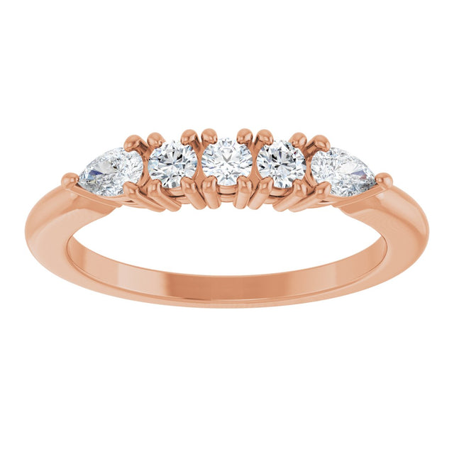 14K Gold Round Lab-Grown Diamond Anniversary Band - 3/8-1 CTW - Rose Gold - view 3
