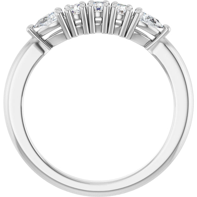 Platinum Round Lab-Grown Diamond Anniversary Band - 3/8-1 CTW - view 2