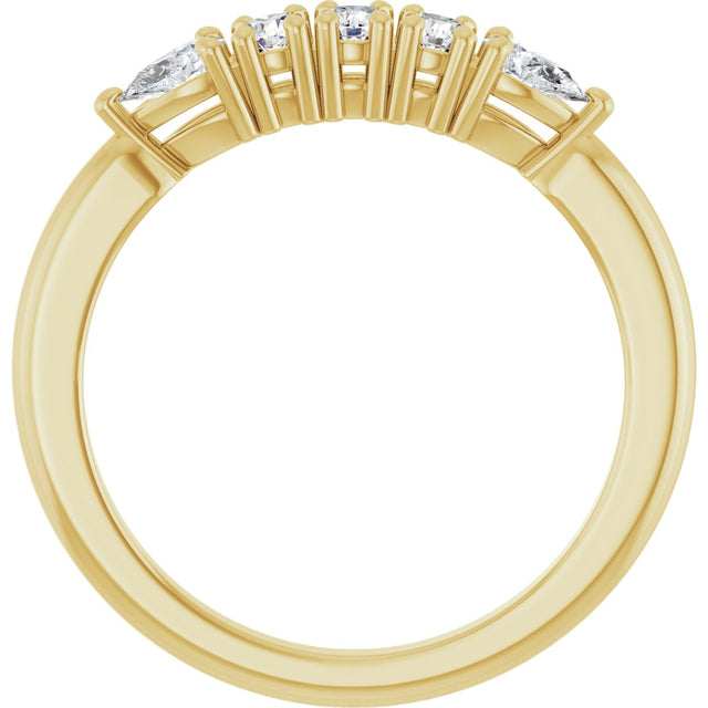14K Gold Round Lab-Grown Diamond Anniversary Band - 3/8-1 CTW - Yellow Gold - view 2