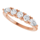 14K Gold Round Lab-Grown Diamond Anniversary Band - 3/8-1 CTW - Rose Gold - view 5