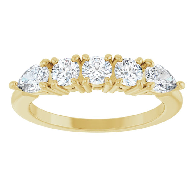 14K Gold Round Lab-Grown Diamond Anniversary Band - 3/8-1 CTW - Yellow Gold - view 3