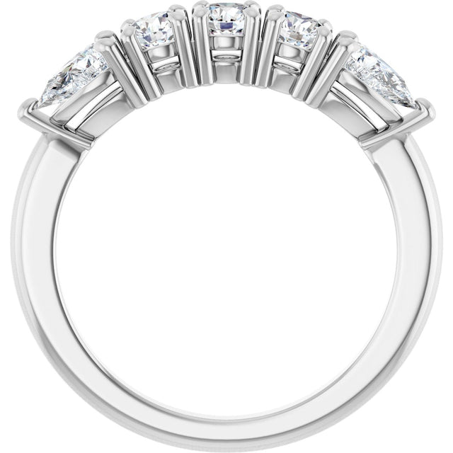 14K Gold Round Lab-Grown Diamond Anniversary Band - 3/8-1 CTW - White Gold - view 2