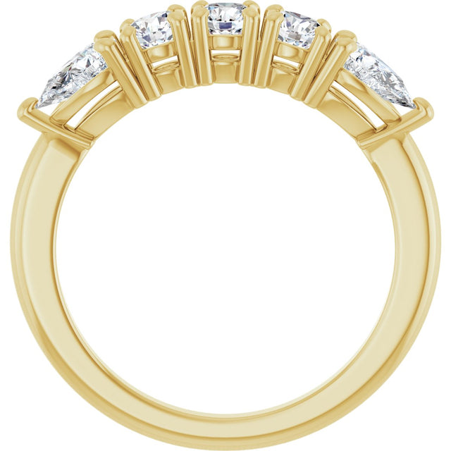 14K Gold Round Lab-Grown Diamond Anniversary Band - 3/8-1 CTW - Yellow Gold - view 2