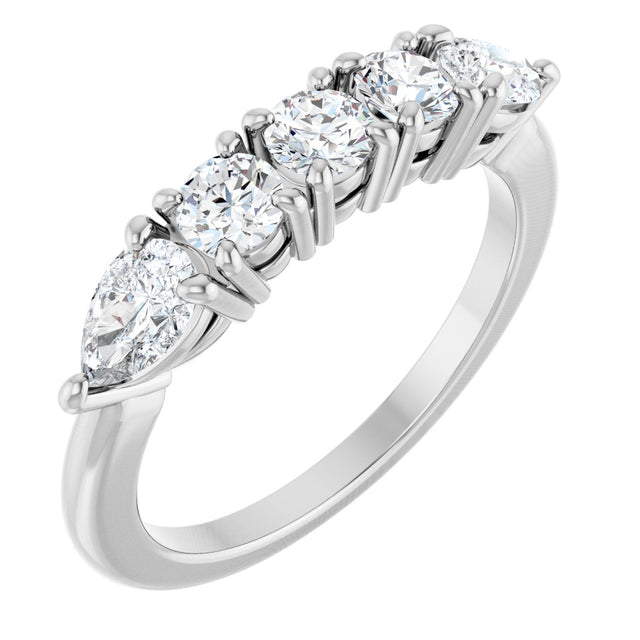 Platinum Round Natural Diamond Anniversary Band - 3/8-9/10 CTW