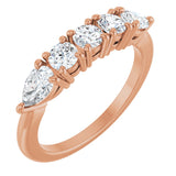 14K Gold Round Natural Diamond Anniversary Band - 3/8-9/10 CTW - Rose Gold