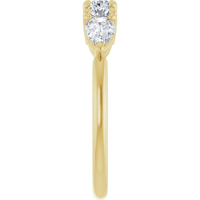 14K Gold Round Lab-Grown Diamond Anniversary Band - 3/8-1 CTW - Yellow Gold - view 4