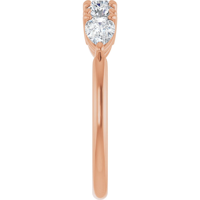 14K Gold Round Lab-Grown Diamond Anniversary Band - 3/8-1 CTW - Rose Gold - view 4