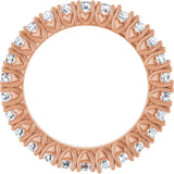 14K Gold Round Lab-Grown Diamond Hidden Heart Eternity Band - 2.5mm Stones - Rose Gold - view 2