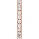 14K Gold Round Lab-Grown Diamond Hidden Heart Eternity Band - 2.5mm Stones - Rose Gold - view 4
