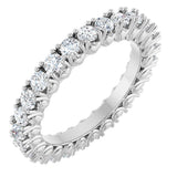 Platinum Round Natural Diamond Hidden Heart Eternity Band - 2.5mm Stones