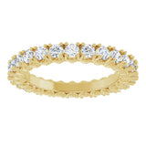 14K Gold Round Lab-Grown Diamond Hidden Heart Eternity Band - 2.5mm Stones - Yellow Gold - view 3