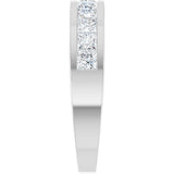 Platinum Square Lab-Grown Diamond Channel-Set Tapered Anniversary Band – 1 CTW - view 4