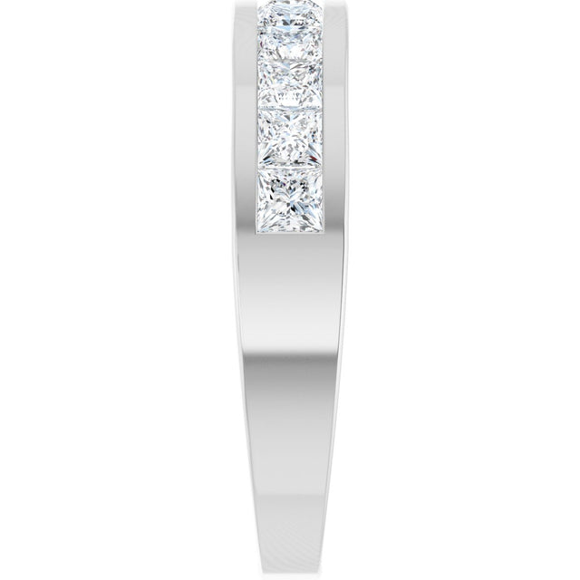 Platinum Square Lab-Grown Diamond Channel-Set Tapered Anniversary Band – 1 CTW - view 4