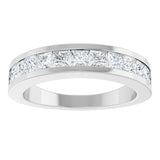 Platinum Square Lab-Grown Diamond Channel-Set Tapered Anniversary Band – 1 CTW - view 3