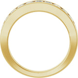 14K Gold Square Lab-Grown Diamond Channel-Set Tapered Anniversary Band – 1 CTW - Yellow Gold - view 2