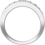 Platinum Square Lab-Grown Diamond Channel-Set Tapered Anniversary Band – 1 CTW - view 2