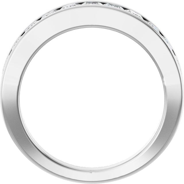 Platinum Square Lab-Grown Diamond Channel-Set Tapered Anniversary Band – 1 CTW - view 2