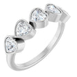Platinum Heart Lab-Grown Diamond Bezel-Set Five-Stone Anniversary Band - 4x4mm Stones