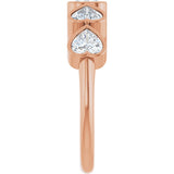 14K Gold Heart Lab-Grown Diamond Bezel-Set Five-Stone Anniversary Band - 4x4mm Stones - Rose Gold - view 4