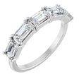Platinum Emerald Lab-Grown Diamond Five-Stone Anniversary Band - 5x3mm Stones